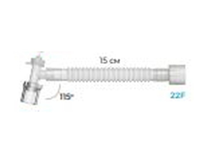 Соединитель угловой прямой шарнирный 22M/15F-22F c двойным портом FS802C Alba Healthcare