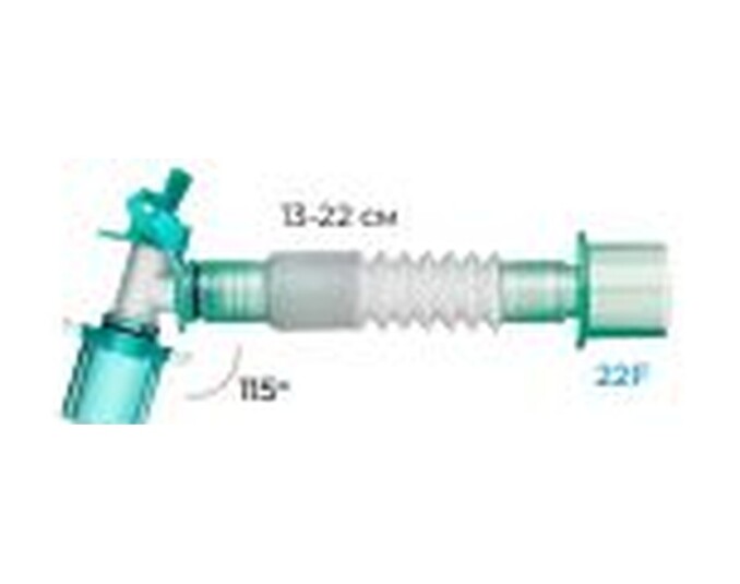 Соединитель угловой растяжимый 22M/15F-22F c двойным портом FS805 Alba Healthcare